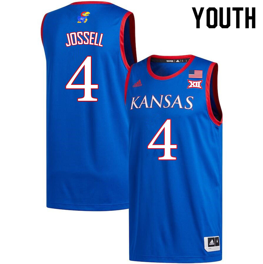 Youth #4 Latrell Jossell Kansas Jayhawks College Basketball Jerseys Sale-Royal